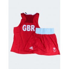 Жіноча форма для занять боксом Olympic Woman GBR шорти-спідниця + майка | червона | ADIDAS ADIAIBA20TW\ADIAIBA20SKW
