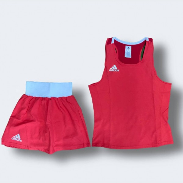 Женская форма для занятий боксом Olympic Woman шорты-юбка + майка | красная | ADIDAS ADIAIBA20TW\ADIAIBA20SKW-AD0006505