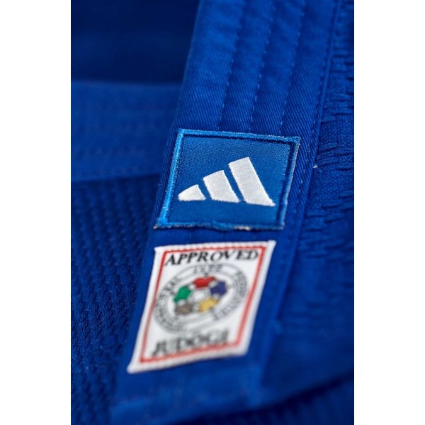 Кимоно для дзюдо Champion III Slim Fit с лицензией IJF | синий/белые полосы | ADIDAS  J-IJFB-1-AD0011333