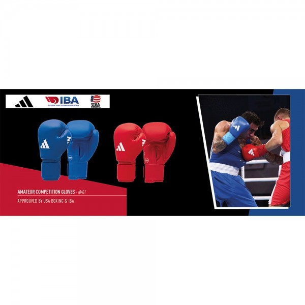 Боксерские перчатки Adidas с лицензией IBA | красные | ADIIBAG1C