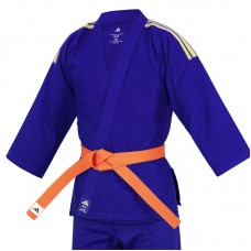 Кімоно для дзюдо Adidas серії Club з золотими смугами на плечах | синє | J350B