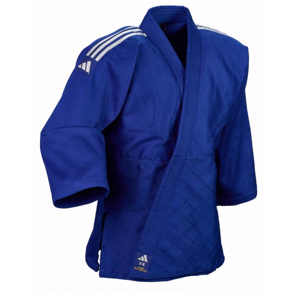 Кімоно для дзюдо Adidas серії Club з срібними смугами на плечах | синє | J350B