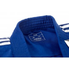Кімоно для дзюдо Adidas серії Club з срібними смугами на плечах | синє | J350B