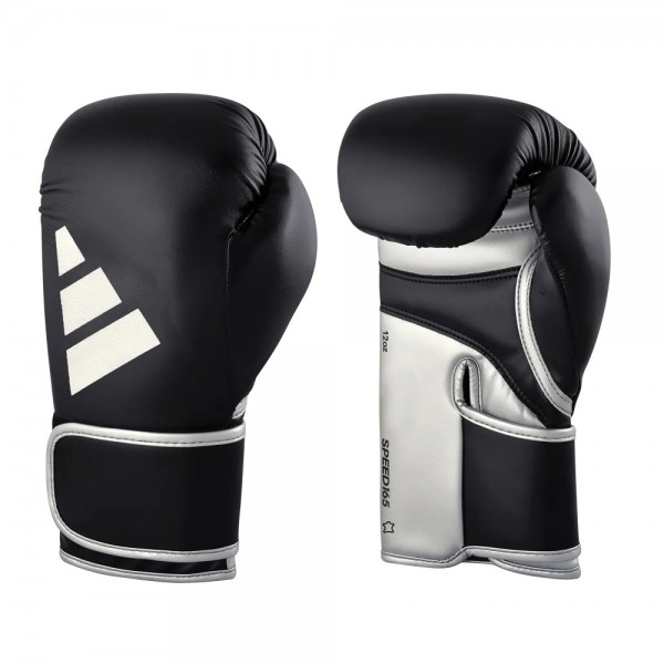 Боксерські рукавички Adidas Speed 165 з ліцензією WAKO | чорний/срібло | Adidas ADISBG165WK