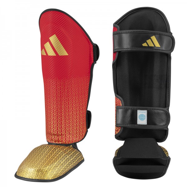 Захист гомілки та стопи з ліцензією Wako Semi Contact | червоний/золотий | ADIDAS ADIKBSI300