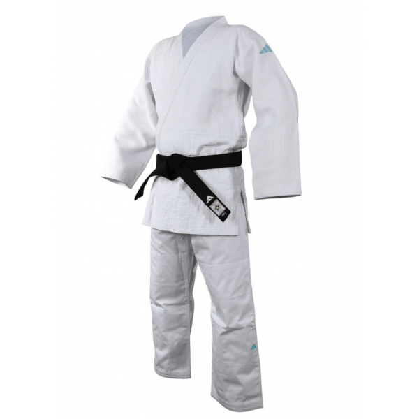 Кімоно для дзюдо Champion III Olympic з ліцензією IJF | білий/блакитний логотип | ADIDAS J-IJF3-L