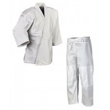 Кимоно для дзюдо Adidas серии Club с серебряными полосами на плечах | белое| Adidas J350P