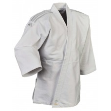 Кимоно для дзюдо Adidas серии Club с серебряными полосами на плечах | белое| Adidas J350P