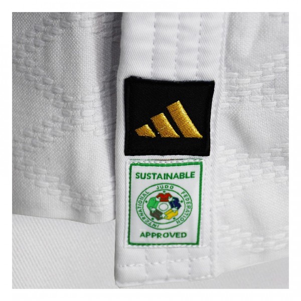 Кимоно для дзюдо Champion III Slim Fit с лицензией IJF | белый/золотые полосы | ADIDAS J-IJF3