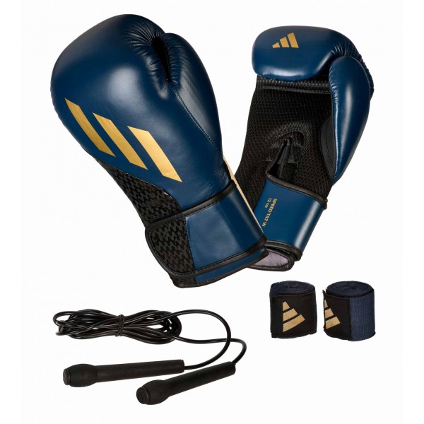 Боксерский набор Adidas (перчатки, бинты, скакалка) | синий | Adidas ADIKITW