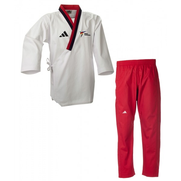 Добок для тхеквондо ADIDAS POOMSAE для дівчаток | біло-червоний | adiTPYF02