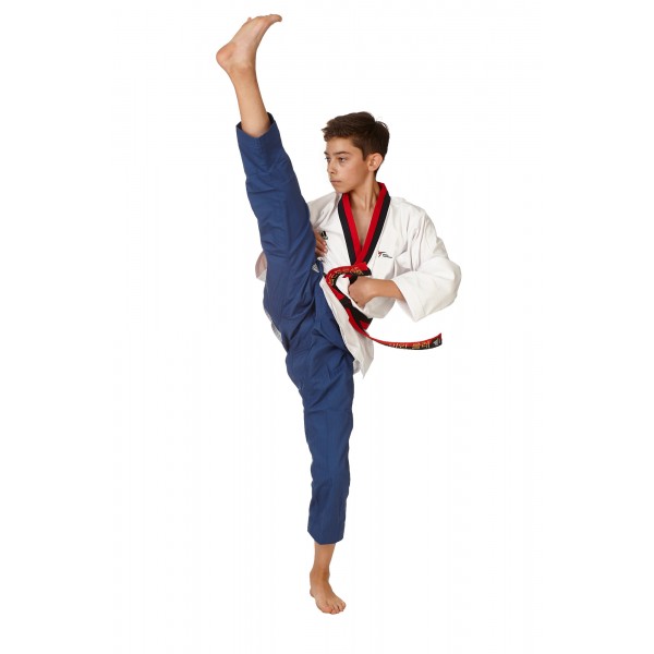 Добок для тхеквондо ADIDAS POOMSAE для хлопців | біло-синій | adiTPYM02