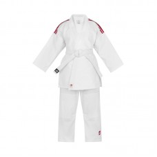 Кимоно для дзюдо Adidas серии Club с красными полосами на плечах | белое | J350P