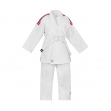 Кимоно для дзюдо Adidas серии Club с красными полосами на плечах | белое | J350P
