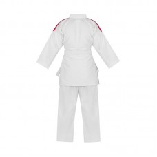 Кимоно для дзюдо Adidas серии Club с красными полосами на плечах | белое | J350P