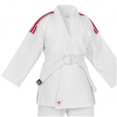 Кимоно для дзюдо Adidas серии Club с красными полосами на плечах | белое | J350P