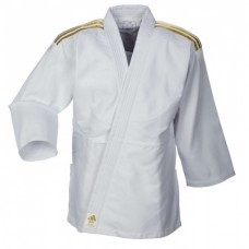 Кимоно для дзюдо Adidas серии Club с золотыми полосами на плечах | белое | J350P