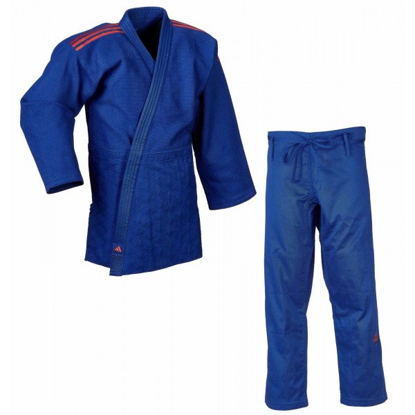 Кимоно для дзюдо Adidas серии Club с красными полосами на плечах | синий | J350BP