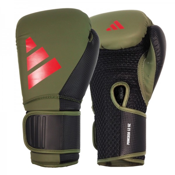 Боксерские перчатки Adidas Power 50 | зеленый/красный | PWR50TG