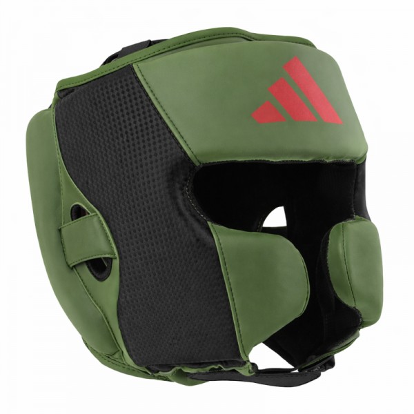 Боксерський шолом Adidas Power 50 | хакі/червоний | C50HG