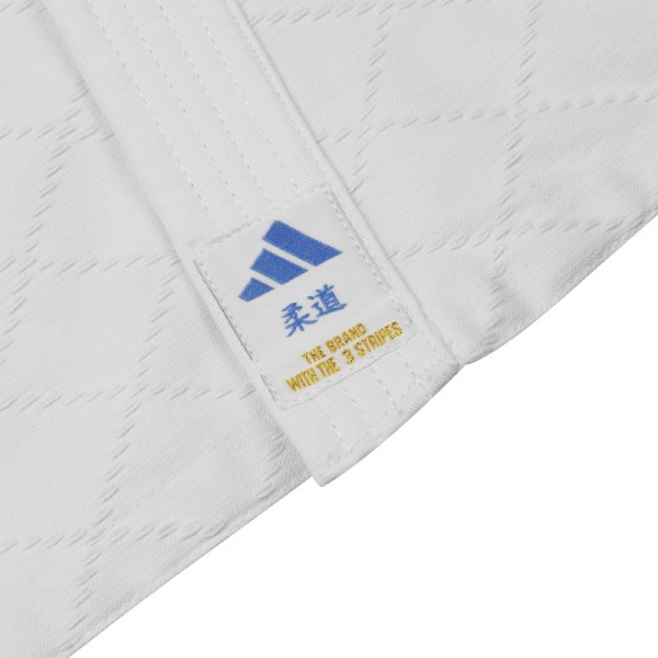 Кімоно для дзюдо Adidas Club з синіми смугами на плечах | біле | J350