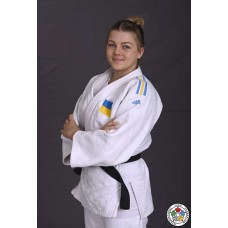 Кимоно для дзюдо Champion II с лицензией IJF | (белое/сине-желтые полосы | ADIDAS J-IJF-SMU-AD0005175