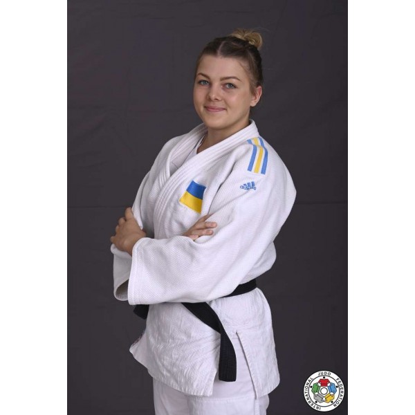 Кімоно для дзюдо Champion II з ліцензією IJF | (біле/синьо-жовті смуги | ADIDAS J-IJF-SMU-AD0005175