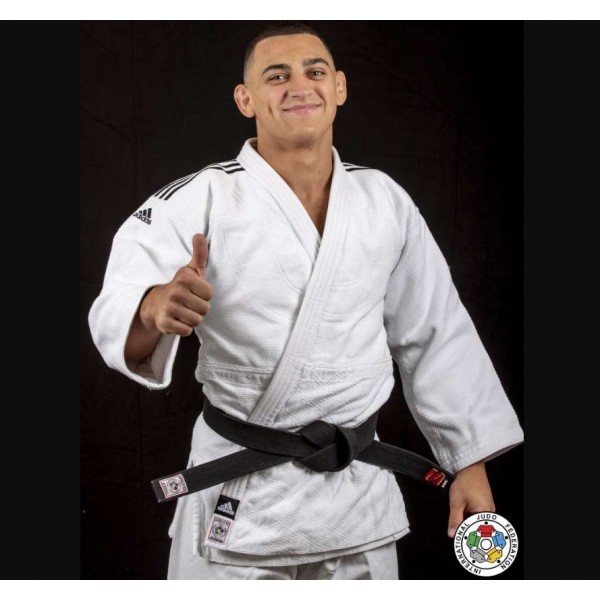 Кімоно для дзюдо Champion II з ліцензією IJF | білий/чорні смуги | ADIDAS J750W-000000855