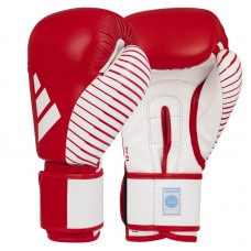 Перчатки Adidas для бокса и кикбоксинга с лицензией Wako | красно/белый | adiKBWKF200