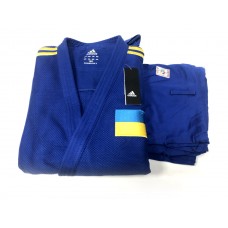 Кимоно для дзюдо Champion II с лицензией IJF | синий/желтые полосы | ADIDAS J-IJFB-SMU