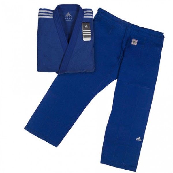Кимоно для дзюдо Champion II с лицензией IJF Slim Fit | синий/белые полосы | ADIDAS J750B SF-AD0000719